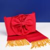 Ceinture groseille franges or