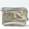 a silver bag on a white background