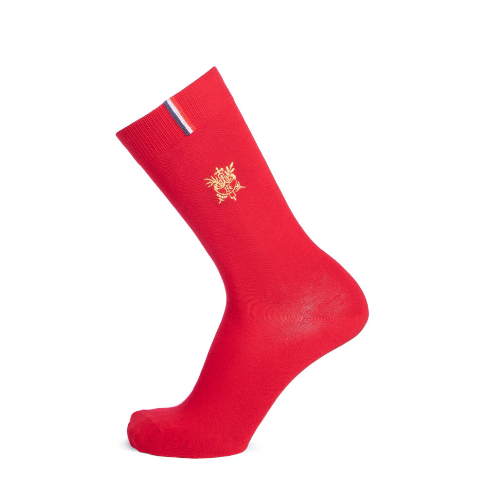 Chaussettes Elysée x Maison Broussaud rouge