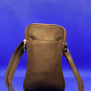 Pochette téléphone cuir marron